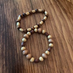 Brown wood bead bracelet